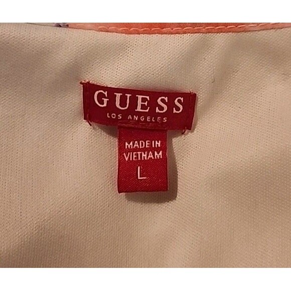 Guess Sundress Large White Floral Maxi Lined Side Slits Beachy Adjustable Straps - Picture 11 of 15